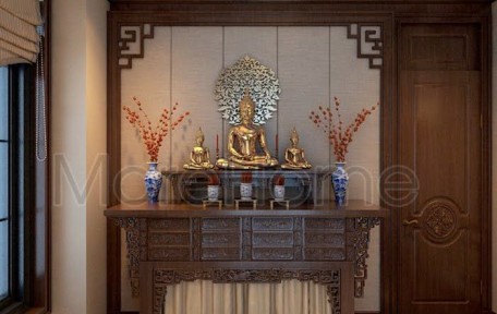 Vách ngăn phòng thờ: Cách chọn thiết kế đẹp, trang nghiêm và phù hợp không gian